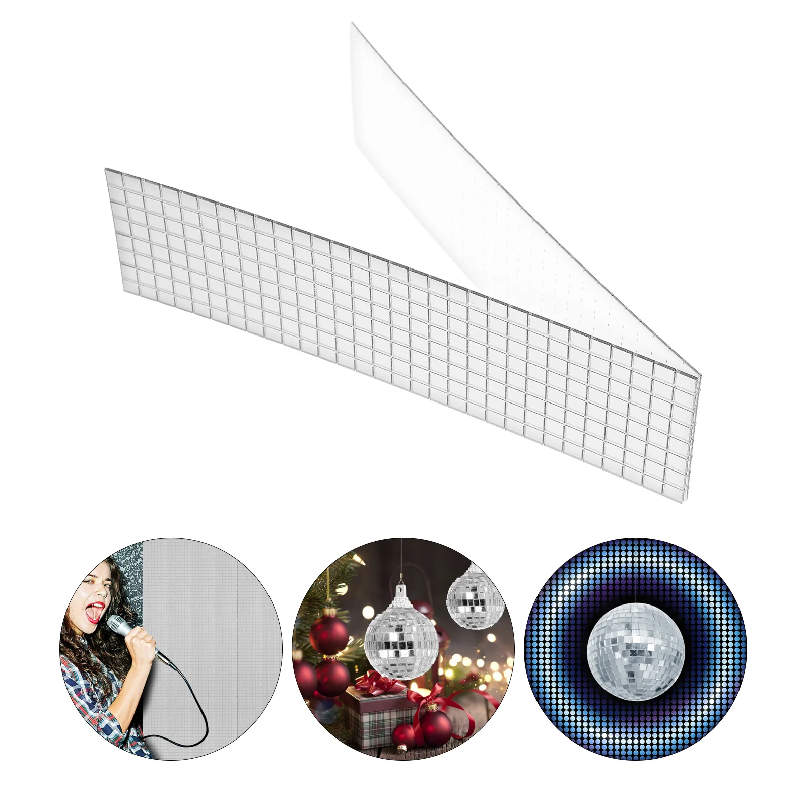 

1 Roll Mosaic Tiles Stickers Mirror Mosaic Decals Wall Adhesive Sticky Mirror Tiles for Scrapbooking Crafts Disco Stickers