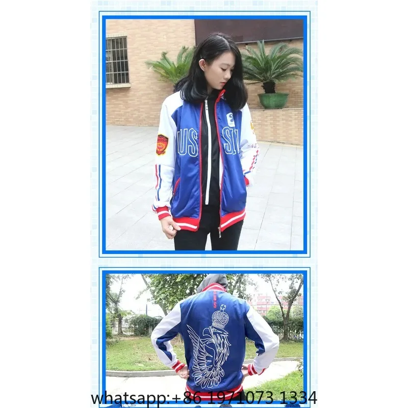 Yuri Plisetsky Cosplay Hot Anime YURI!!! on ICE Cosplay Costume Yuri Blue Jacket Coat Unisex Daily Sportswear Fake False 2 piece view 2
