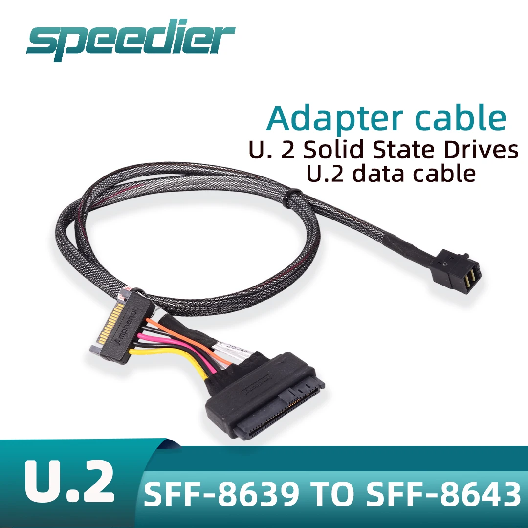 SFF-8639 TO SFF-8643 U. 2 Data Cable  for Amphenol Intel U2 Solid State Drive Expansion Card U.2/U.3 SSD Supports PCIe 4.0