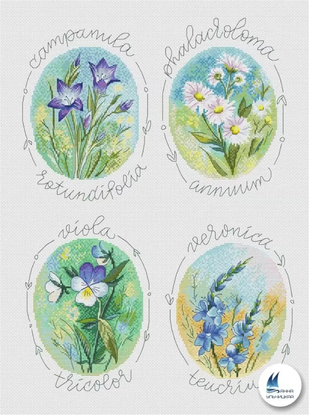 

Four Flowers Cross stich Kits Homfun Craft Cross Stich Painting Decorations 43-55