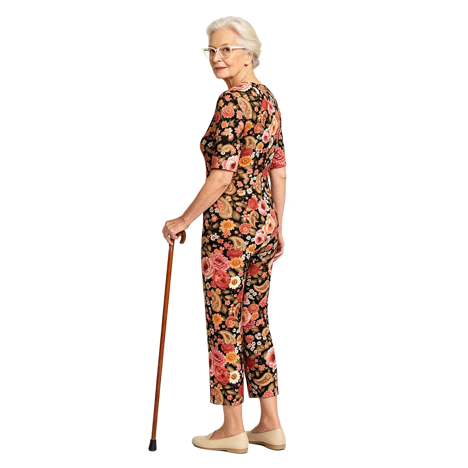 Women Elderly Special Needs Adaptive Clothing Alzheimer Disabilities Anti-strip Back Zipper Jumpsuit Casual Homewear Sleepwear