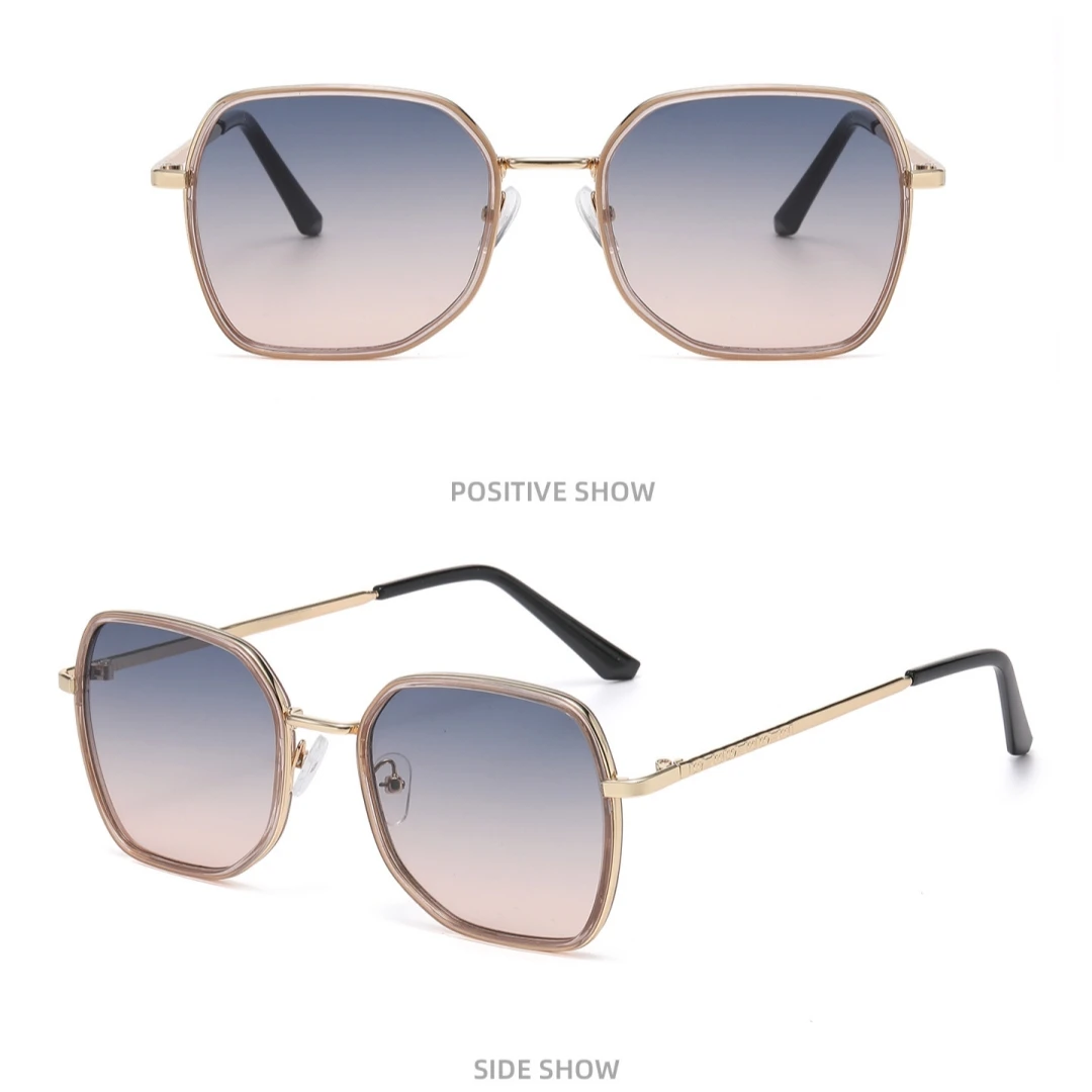 UV-beständige Sonnenbrille, moderne Sonnenbrille aus Polycarbonat und Metall, Damen-Sonnenbrille, elegant für modisches Outfit, Reisen, Autofahren – Detail 4