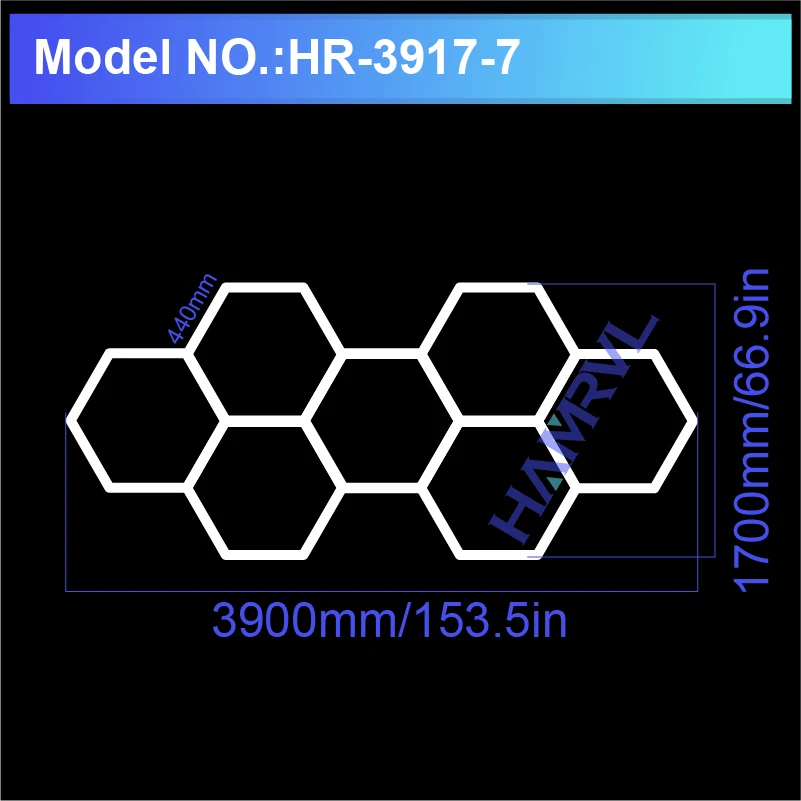 Hexagon LED-verlichting voor Garage Barbecue Winkel Kapperszaak Gym Bar Auto Detaillering Showroom 4S Workshop Plafondlamp Honingraat Buis