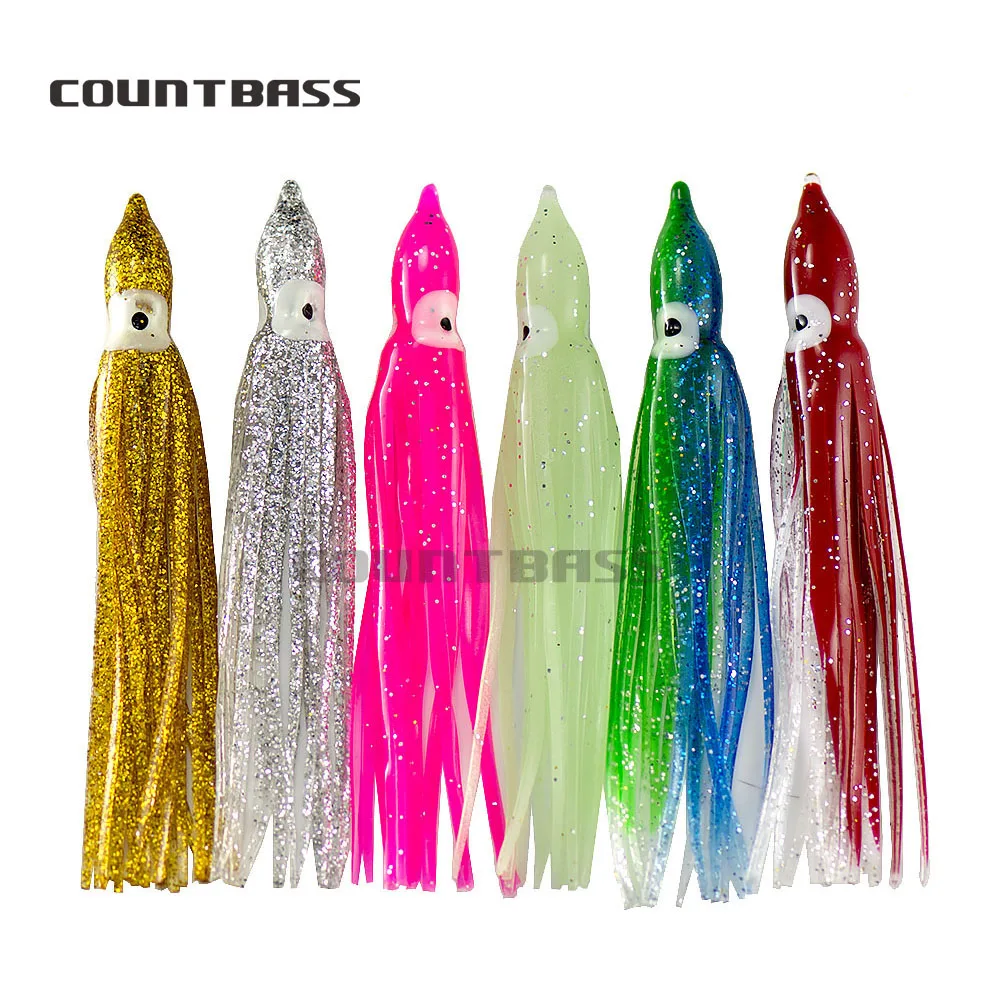 30Pcs Trolling Squid Skirts 6cm 8cm 10cm 12cm 15cm 16cm, 2.5