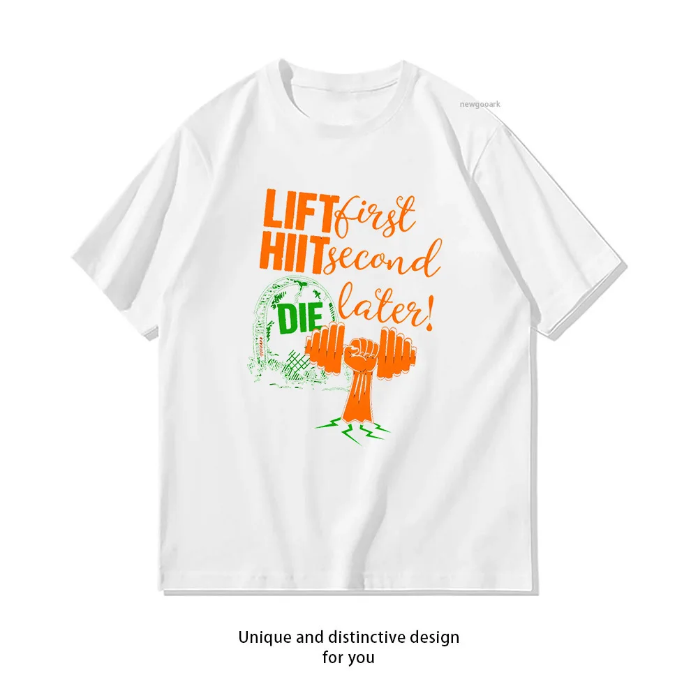 Halloween Tank Lift First Hiit Second Die Later T-shirt Woman Man Summer Cotton Graphic T Shirts Adult Casual Streetwear Tops