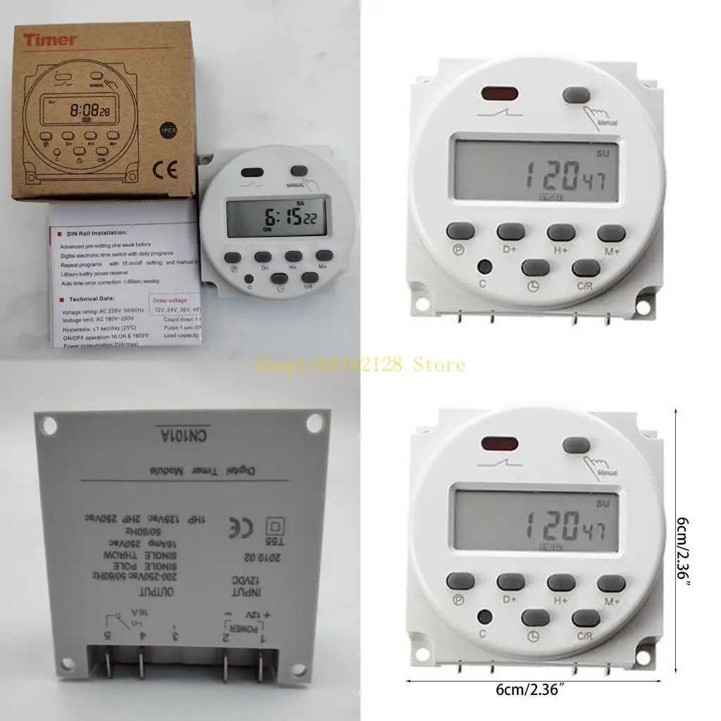 

CN101A 16A 110/220/24/12 В микрокомпьютерный программируемый цифровой таймер для переключения времени, лучшая распродажа