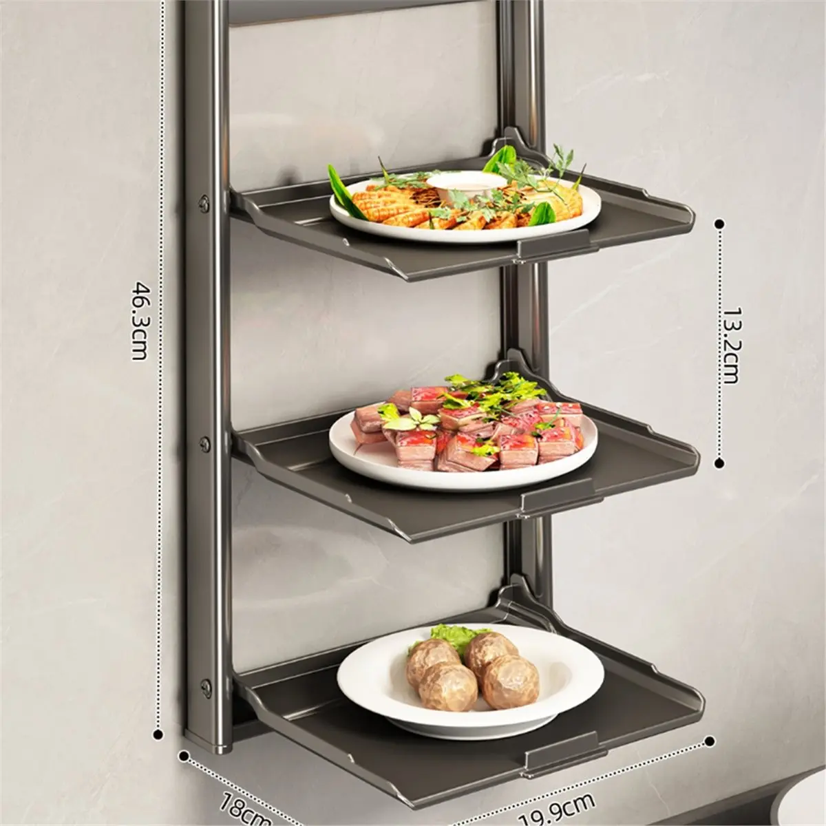 

【AT48】 NEW 3-Tier Foldable Pot Organizer Rack, Large Capacity, Ideal for Kitchen Countertop and Cabinet Storage