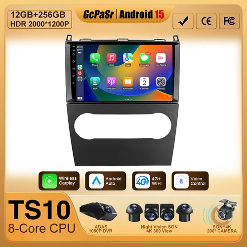 Radio de coche para Mercedes Benz B200 A B clase W169 A160 A180 A200 A220 2009-2012 Android Auto Multimedia Carplay navegación 2din BT