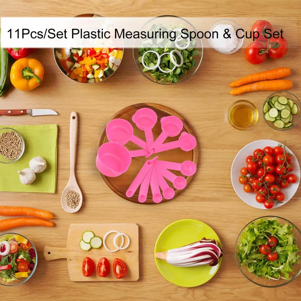 Baking Measuring Tool Measuring Spoon Set 11-piece Plastic Measuring Spoon Cup Set Bpa-free Baking Tools for Flour Sugar Salt