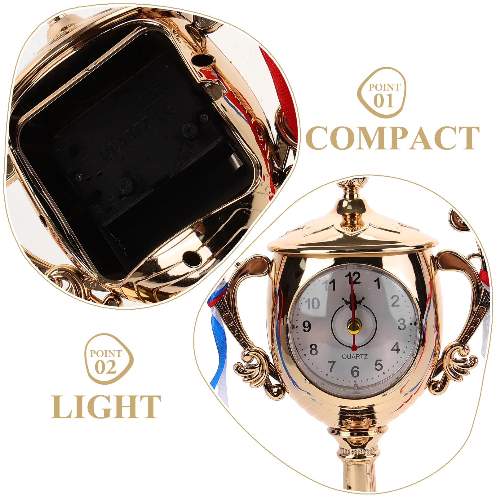 

Trophy Shaped Alarm Creative Desktop Graduation Gift For Students Bedroom Decor Trophy Competition Prize Bedside Table Clock Abs