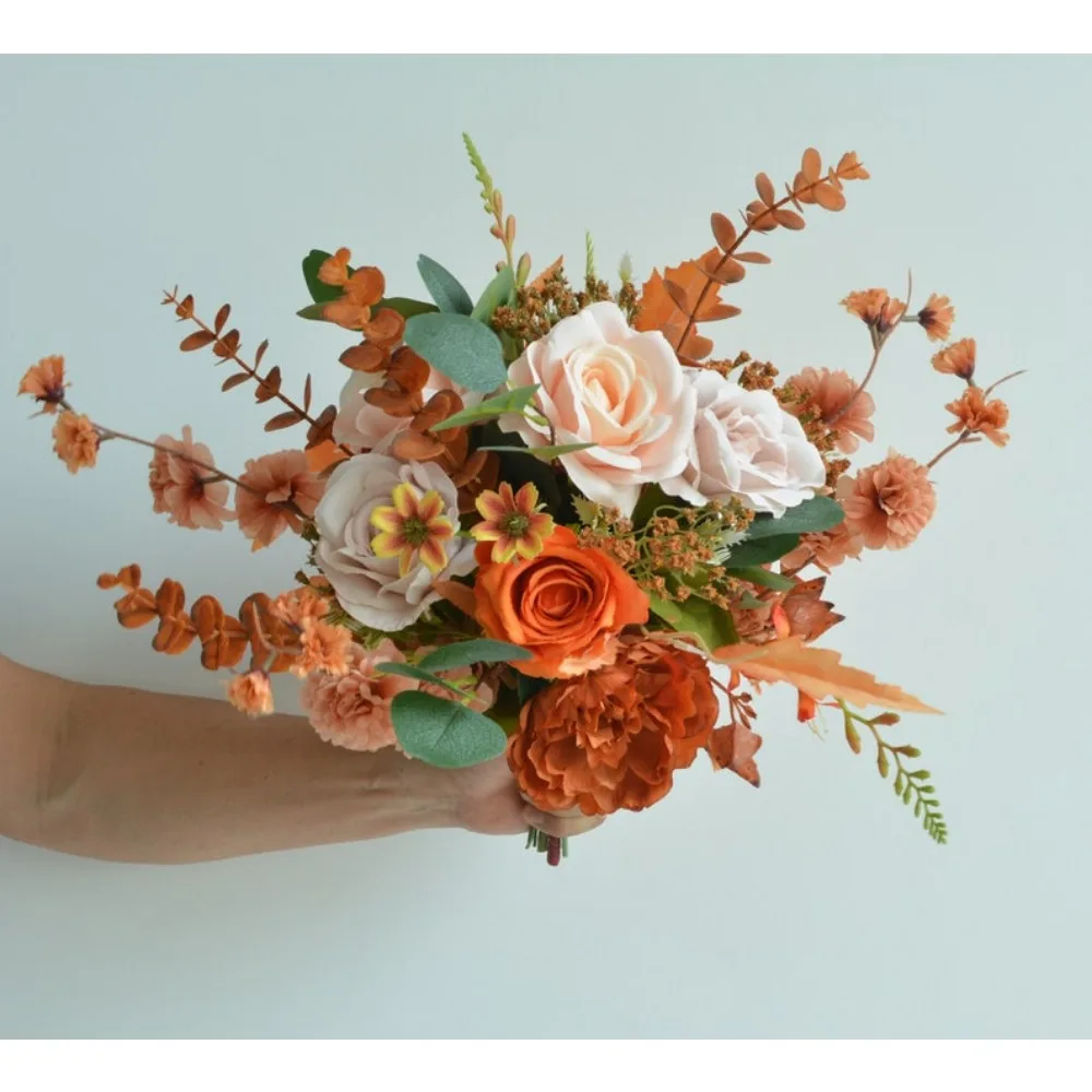 Dried Flowers,Bridal Bouquet Fall Wedding Flowers Boho Bouquet Rust Terracotta Pink,Dried Flowers