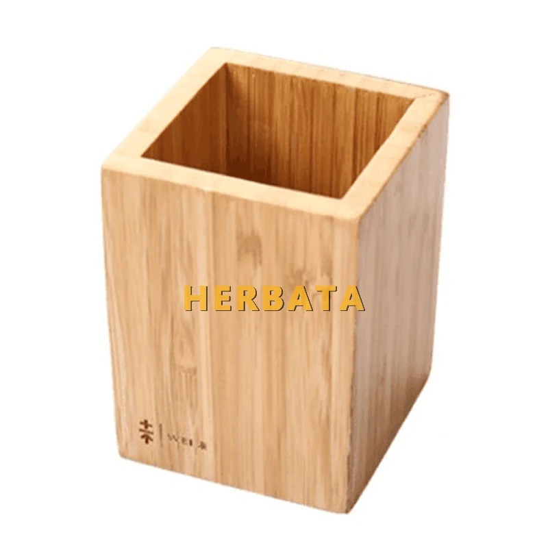 Multi-function creative Bamboo Made Desk Stationery Organizer Pen Pencil Holder Storage Box Case Square Container CL-2554
