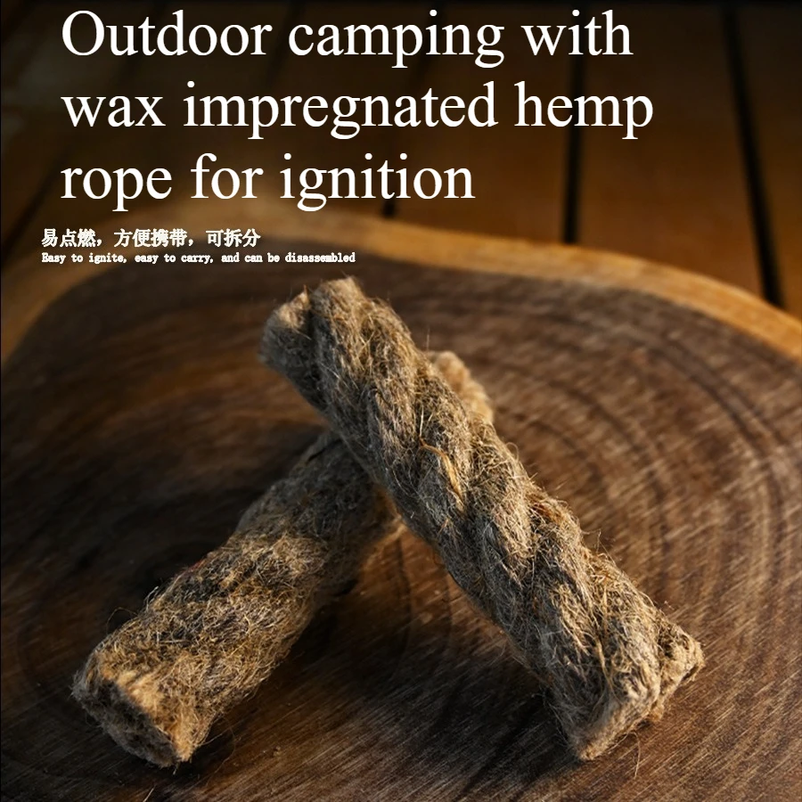 

Outdoor Camping Wax Impregnated Hemp Rope Barbecue Supplies Ignition Materials Wax Impregnated Hemp Rope