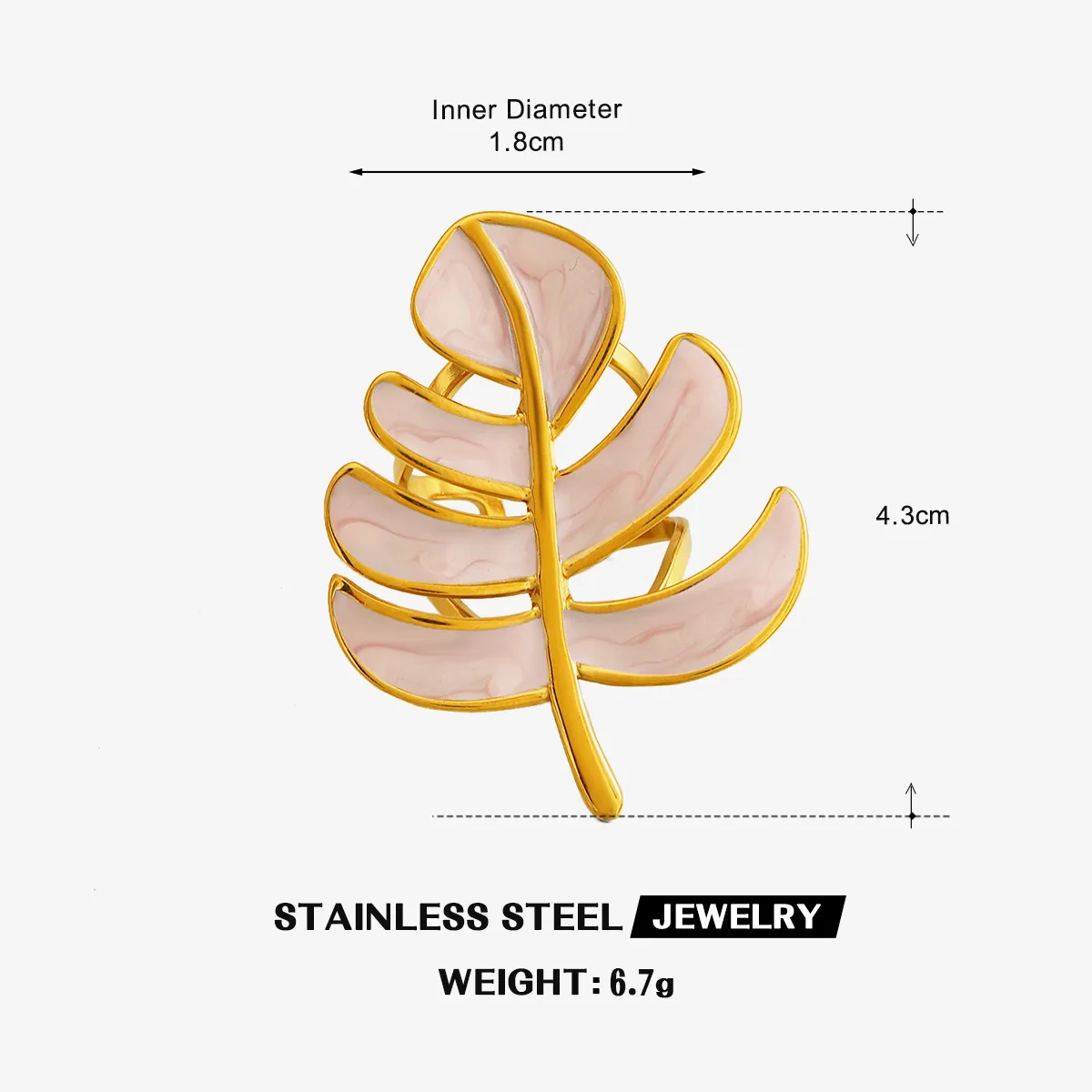 DIEYURO 316L Stainless Steel Gold Alien Irregular Adjustable Open Ring For Women New Hot Sale Ring Jewelry Glamorous Gift