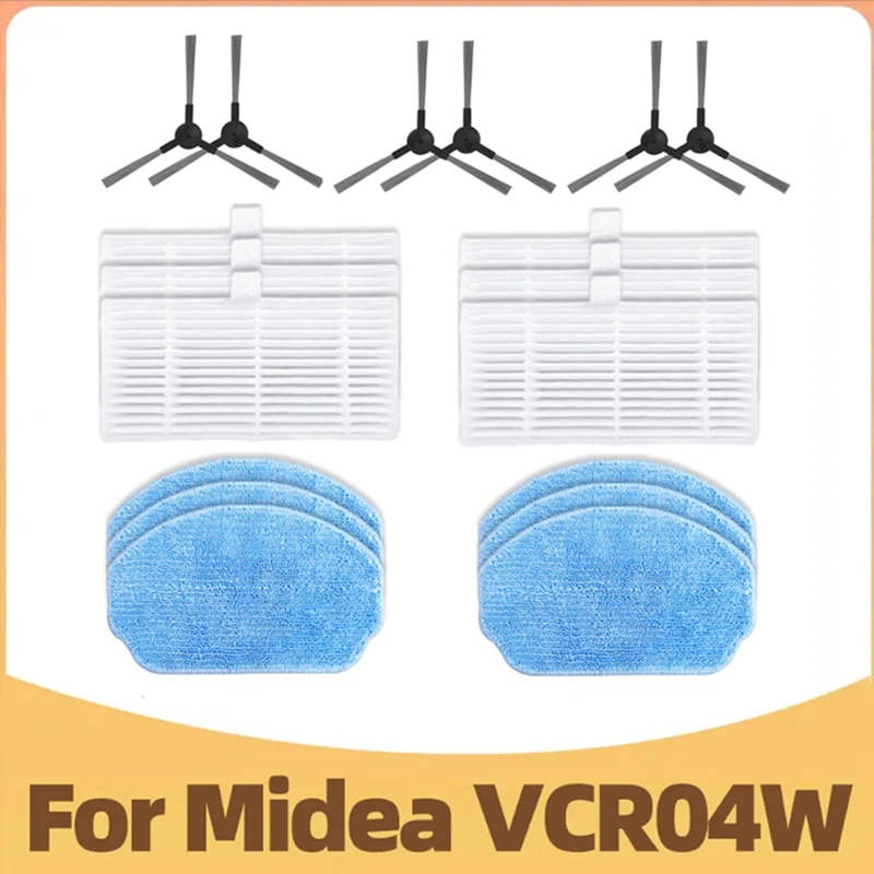 

18PCS For Midea VCR04W Robot Vacuum Cleaner Washable Side Brush Hepa Filter Mop Cloth Accessories