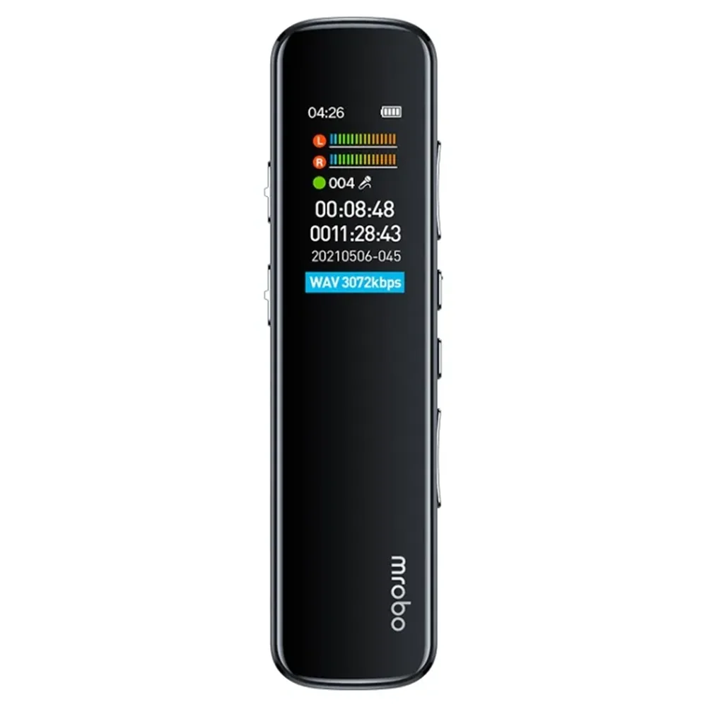 

M12 16GB 0.96inch IPS screen Digital Voice Recorder for Lecture Meeting,3072kbps HD Audio Dictaphone with Built-in Speaker