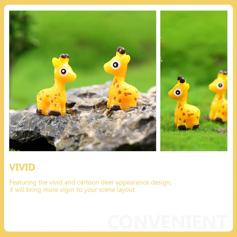 12 Pcs Micro Landscape Ornament Mini Giraffe Toy Miniature Animals Tiny Hide Toys