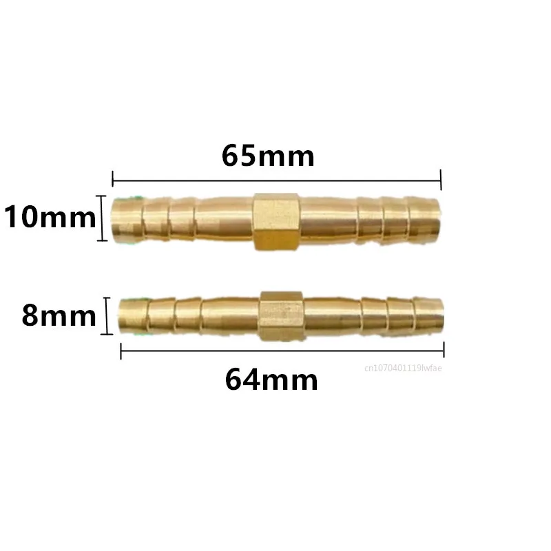 3 4 5 6 8 10 12 14 16 19 25 Mm Brass Straight Hose Pipe Fitting Equal Barb Water Pipe Joint Gas Copper Coupler Connector Adapter