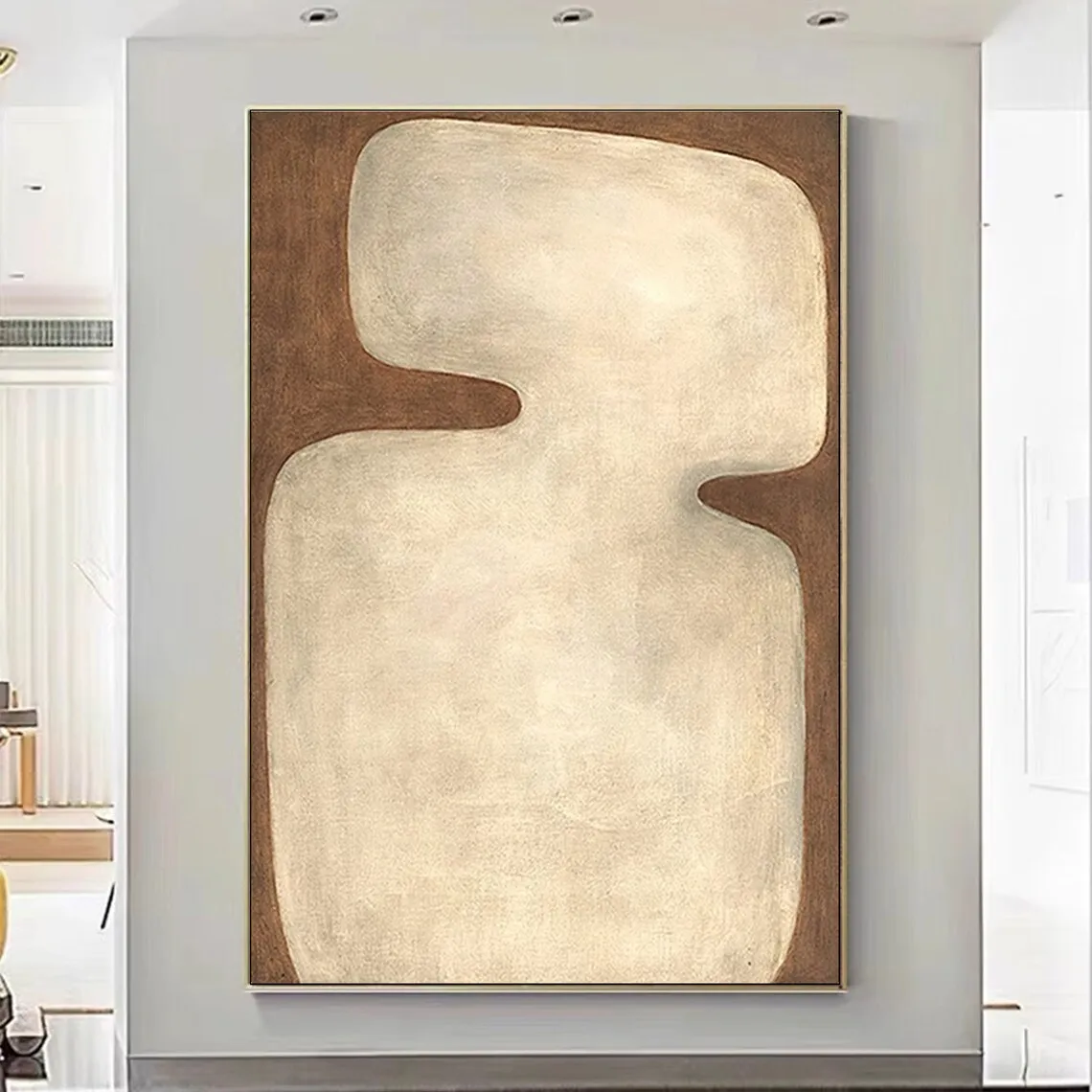 

Beige Wabi-Sabi Wall Art Brown Texture Painting Neutral Minimalist Painting Textured Canvas Art Apartment Wall Art Wall Decor