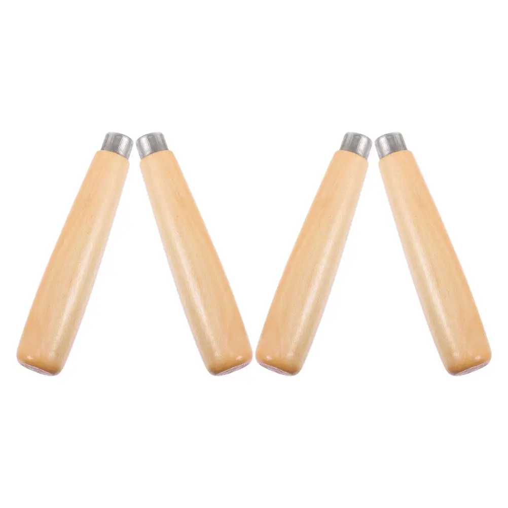4Pcs Wooden File Handle Replacement Ergonomic Wood Handles for Multipurpose Filing Wood Tool Handle Comfortable Grip Longlasting