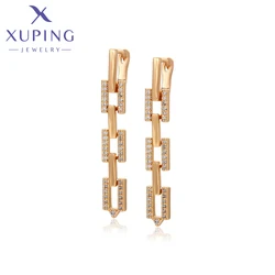 Xuping Jewelry New Arrival Charm Square Fashion Gold Color Hoop Earrings for Women Party Gift X000902453