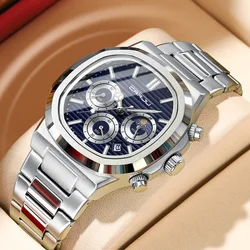 CRRJU New Best Selling Luxury Men's Quartz Watches Stainless Steel Classic Waterproof Watch for Men Business Men's Wrist Watches