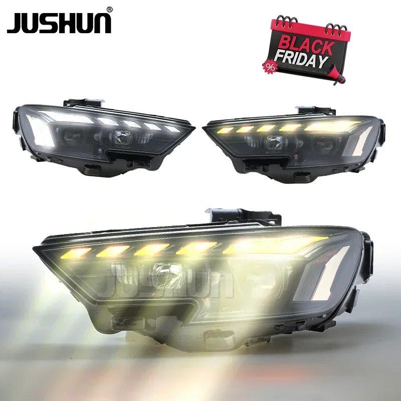 For A3 LED Headlights 2017-2019 Head Lamps Turn Signals Front Lights Daytime Running Light JUSHUN Lighting System