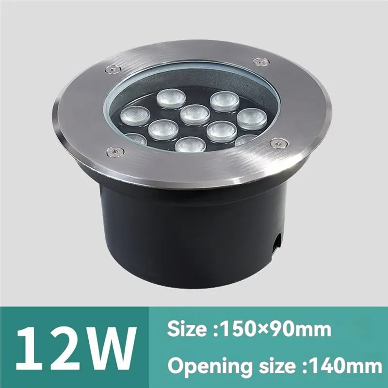 Underground LED Lamp 12W AC 85V-265V Outdoor Ground Garden Floor Spot Landscape Light White Light