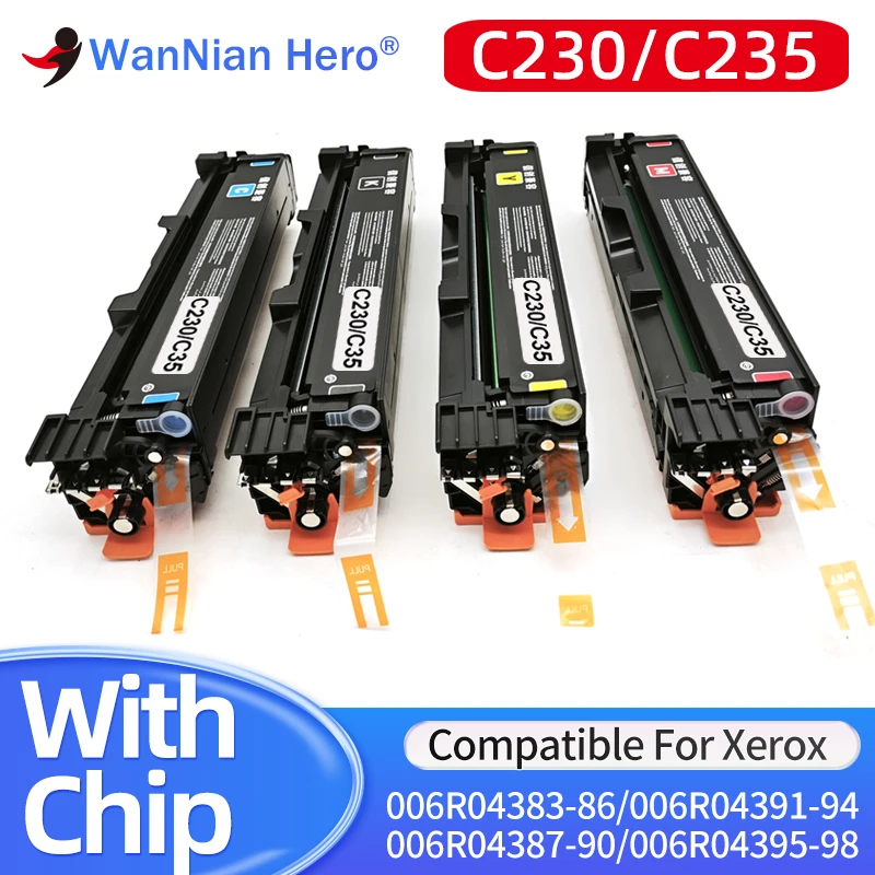 C230 C235 Toner Cartridge With chip Compatible for Xerox Printer 006R04383 006R04391 006R04392 006R04393 Laser Toner Cartridge