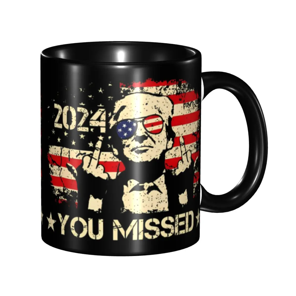 Shooting At Trump Rally You Missed Mug Fun 2024 President Coffee Cup Gift For Woman Man