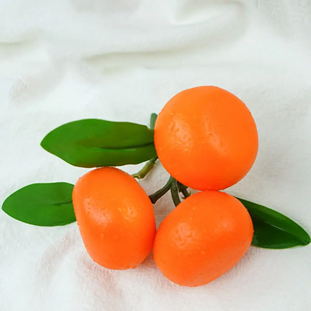 

with Fruits and Leaves Fruit Display Home Ornaments Imitation Fruits Fake Oranges Party Decor Tangerine Model Artificial Fruit