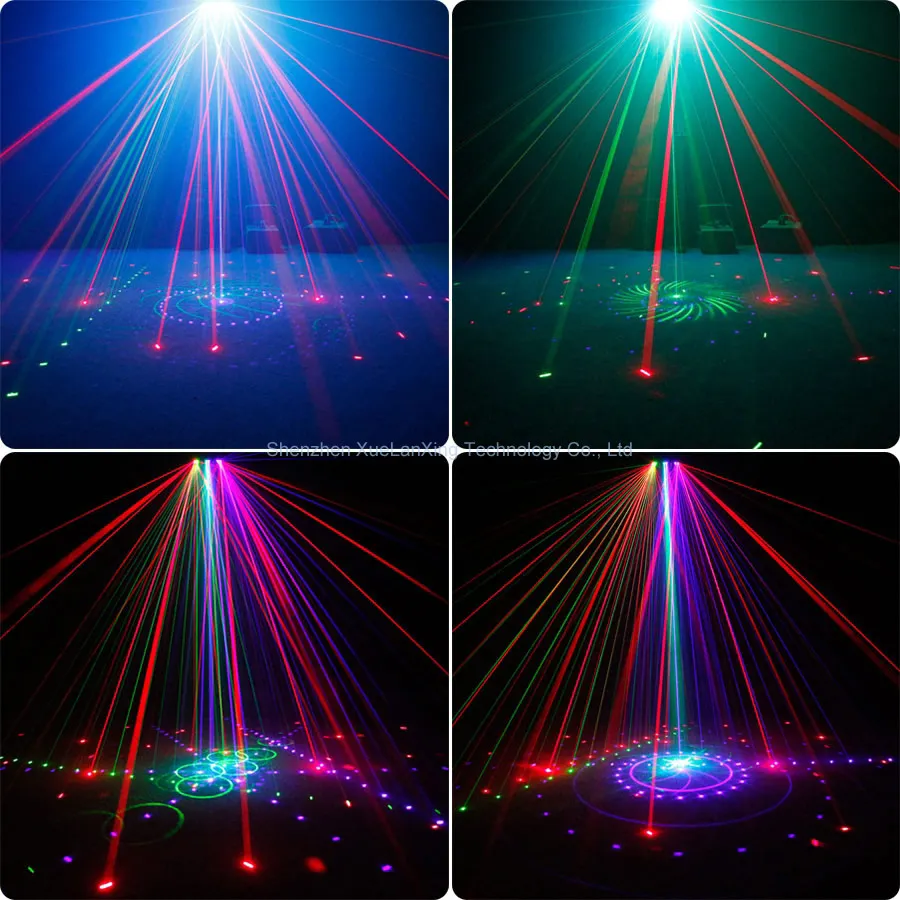 21 Lens DJ Disco Beam Patterns Stage Laser Light Projector RGB UV LED Strobe Party Holiday Dance Chrismas Wedding Lamp H3D2