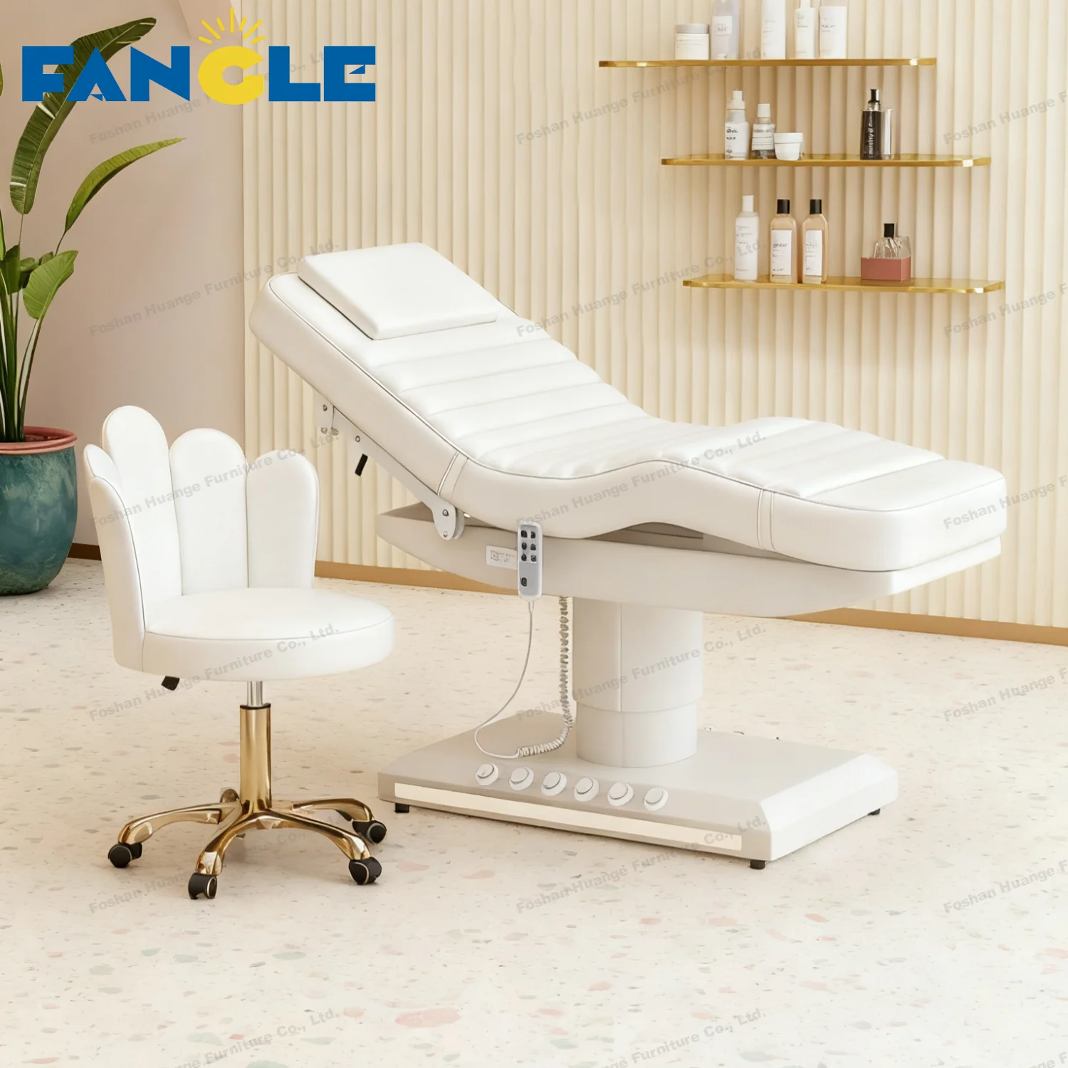 Hot Selling Electric Eyelash Bed  White Base Lash Bed Beauty Salon Furniture Set 3 Motor Electric Massage Table Facial Bed