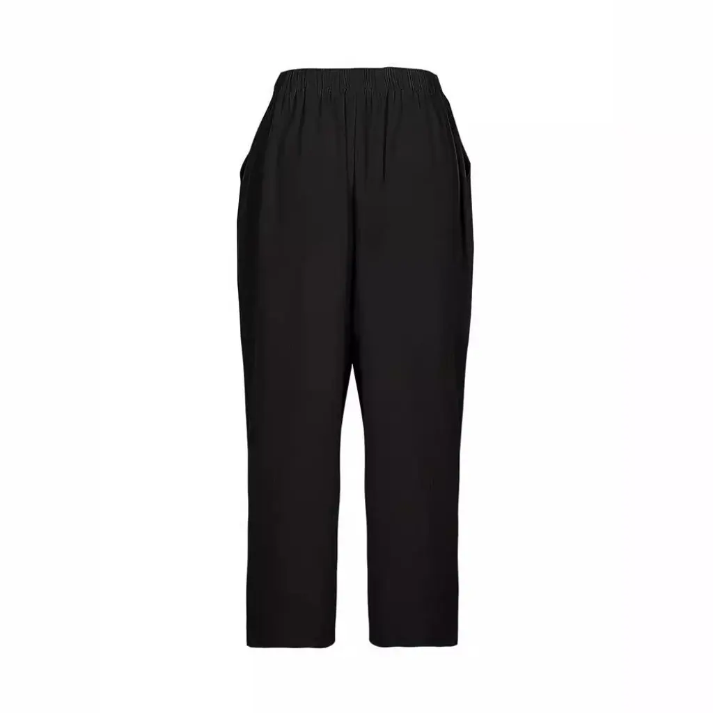 محطة مستقلة توم حجم كبير مع جيب المرأة القطن الكتان اقتصاص سراويل تقليدية المرأة عادية فضفاض الدانتيل متابعة السراويل