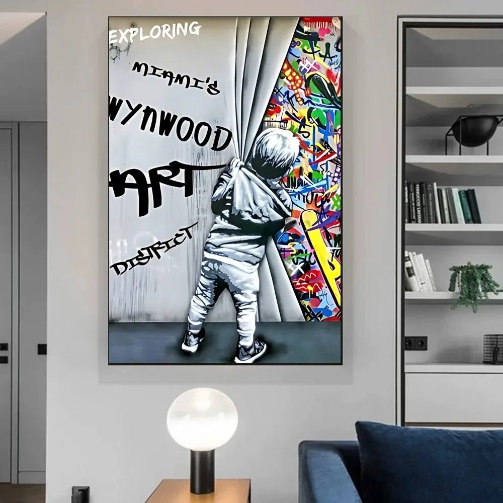 Banksy Street Graffiti Art Poster Vintage Poster Wall Art Painting Study Aesthetic Art Large Size Wall Stickers