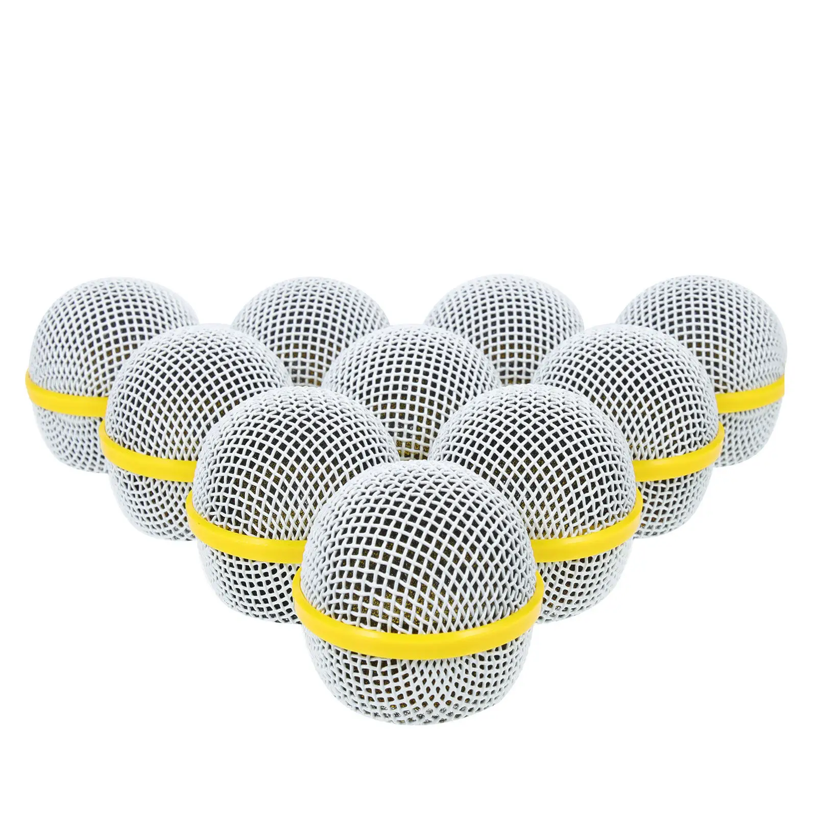 

10Pcs Microphone Metal Ball Head Replacement Wear-Resistant Metal Mic Grille for Wireless Mic Parts Inner Foam Filter Noise
