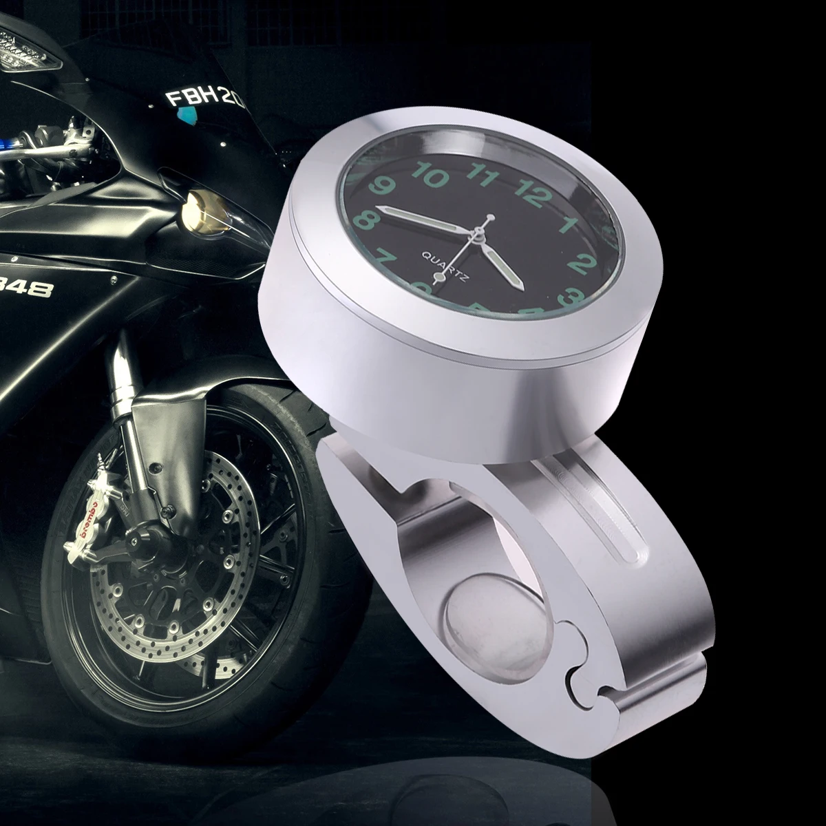

Durable Lightweight Handbar Mount Motorbike Accessory Digital Motorcycle Clock Motorcycle Handlebar Clock 7/8\