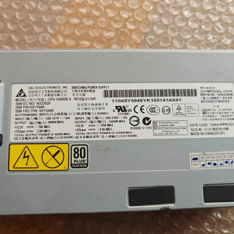 for DPS-1400BB A 7001616-J000 Server Power Supply Unit Replacement High Efficiency Redundant PSU Module for Data Center