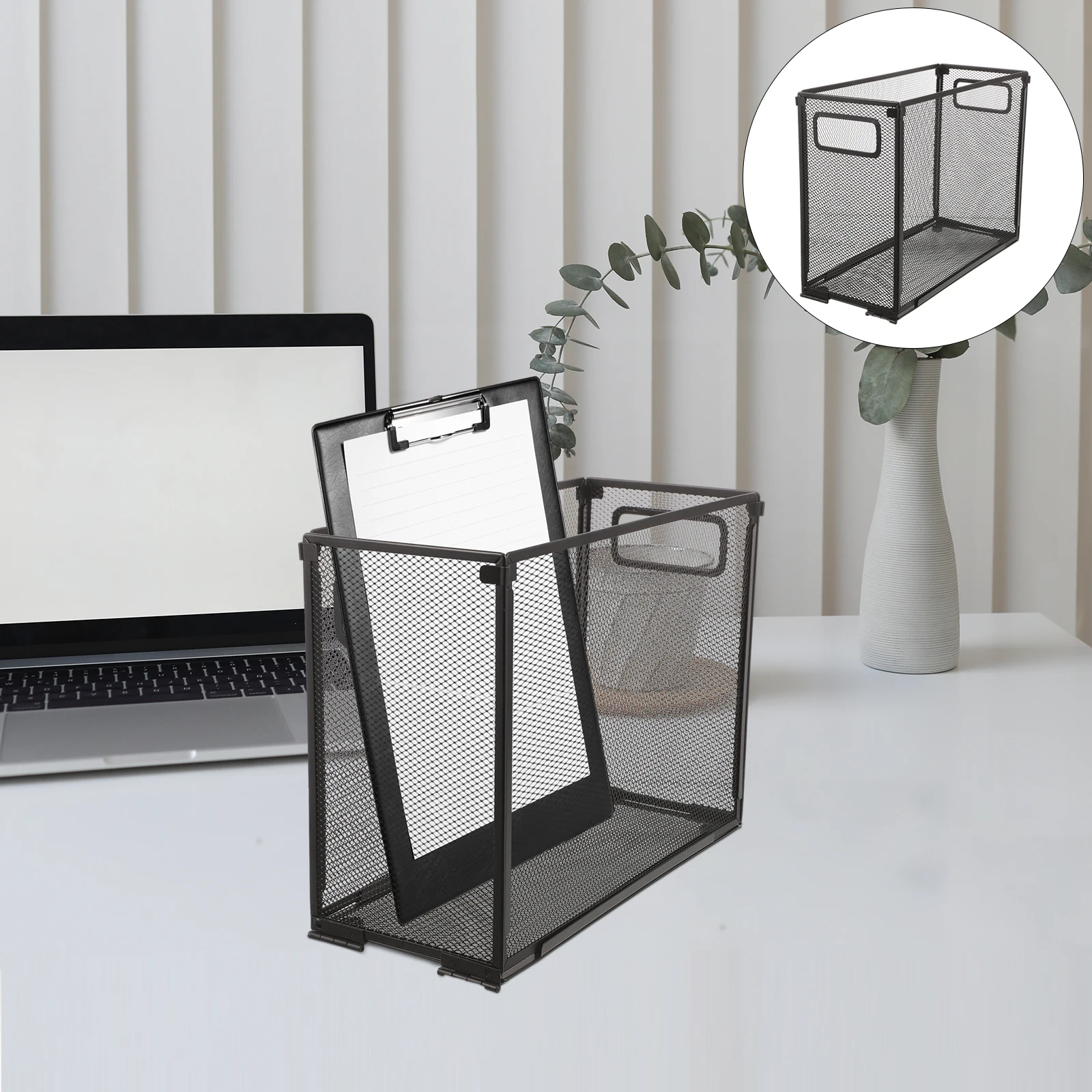 

File Frame Storage Rack Office Organizer Desktop Magazine Holder Files Boxes Folder Mesh