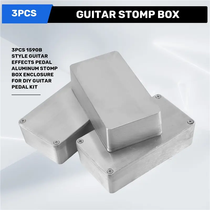 RTENTE-3PCS 1590B Style Guitar Effects Pedal Aluminum Stomp Box Enclosure For DIY Guitar Pedal Kit