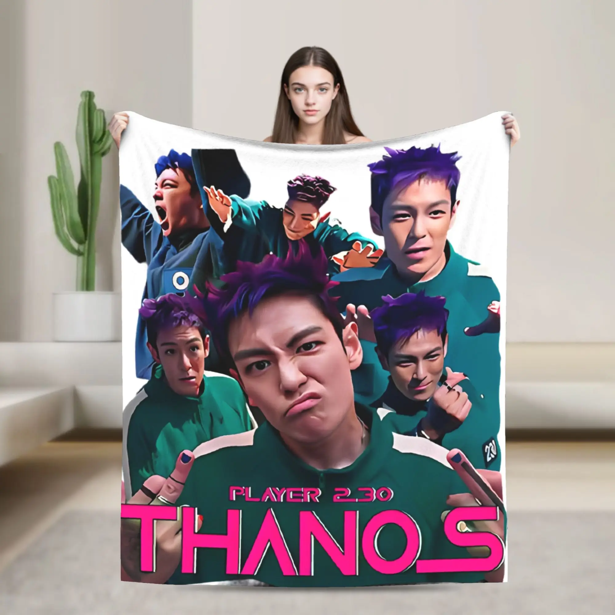 

Thanos T.O.P Rapper Player 230 Flannel Blankets Funny Throw Blankets for Home 200x150cm Quilt