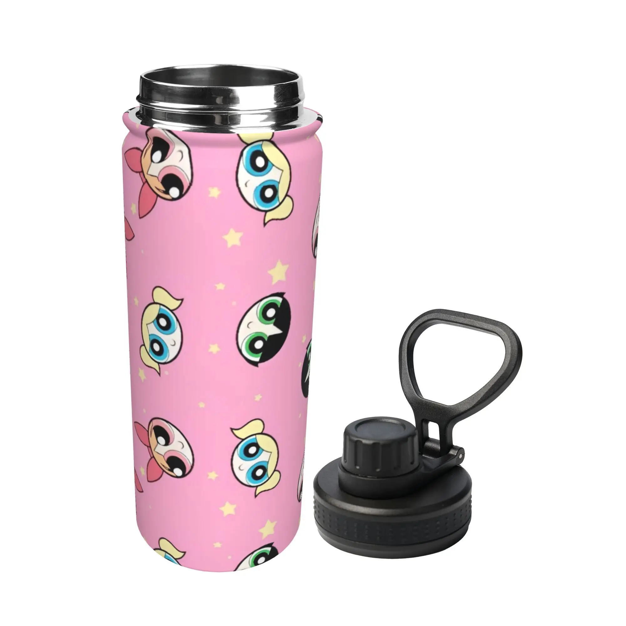 Powerpuff Girls 18OZ Sports Insulated Kettle  Thermal Cup Vacuum Flask Office Home Mug 18OZ