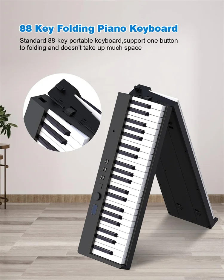 Musical Instrument Digital Folding Portable Electronic Piano 88-Key Keyboard