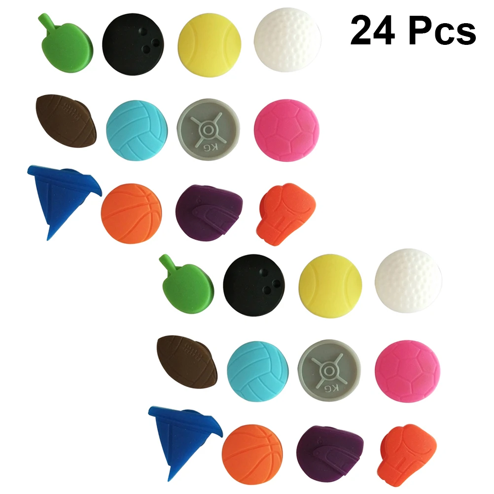 

24Pcs Colorful Silicone Wine Glass Markers Drink Identification Charms Tags Cups Set