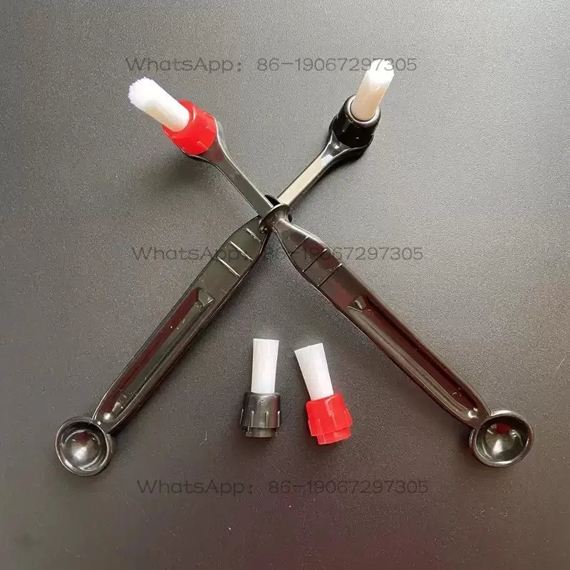 Semi-automatic coffee machine brewing head cleaning brush, replaceable brush head extended durable washing powder bowl