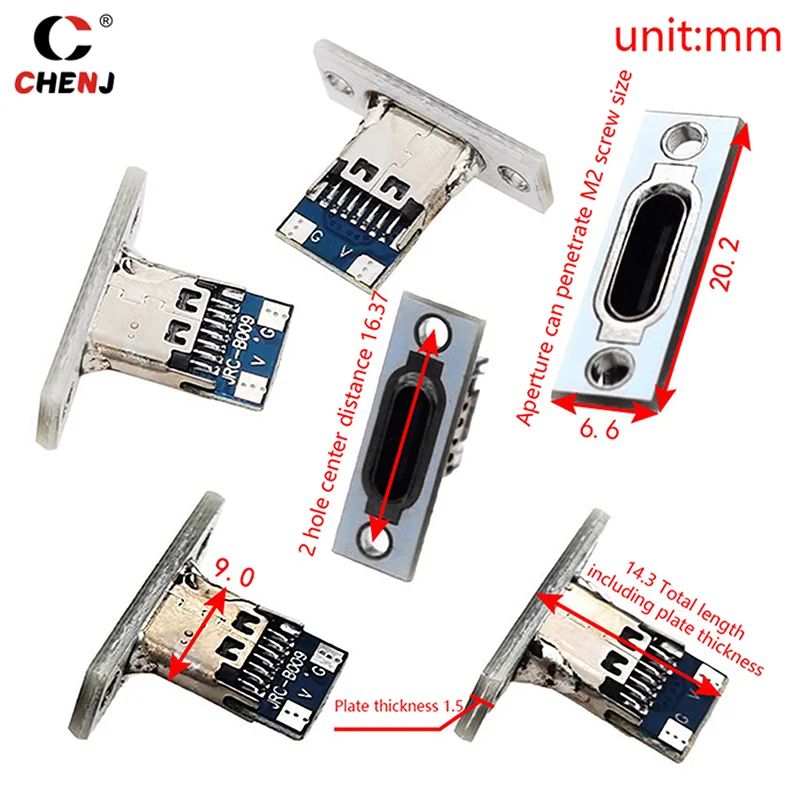 10ชิ้นช่องเสียบ USB 3.1 Type C ช่องเสียบชนิด C ช่องเสียบ USB ชนิด C 3.1ชนิด-C 2Pin 4Pin หัวต่อตัวเมียพอร์ตชาร์จ