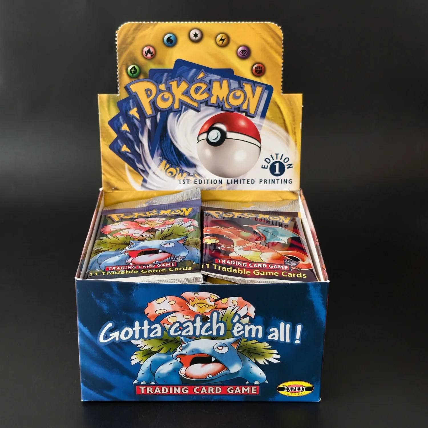 1Box/360PCS Self Made Proxy English 1999 Base Set 1st Edition Charizard Venusaur Blastoise Anime Game Card Toy