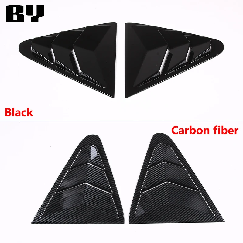 Fit for Subaru Crosstrek 2023 2024 Rear Window Triangular Blinds Cover ABS Carbon Fiber Trim Accessories