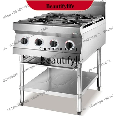 AB02 Stainless steel pot stove locker six-eight-eye gas stove multi-head energy-saving gas liquefied gas casserole stove commerc