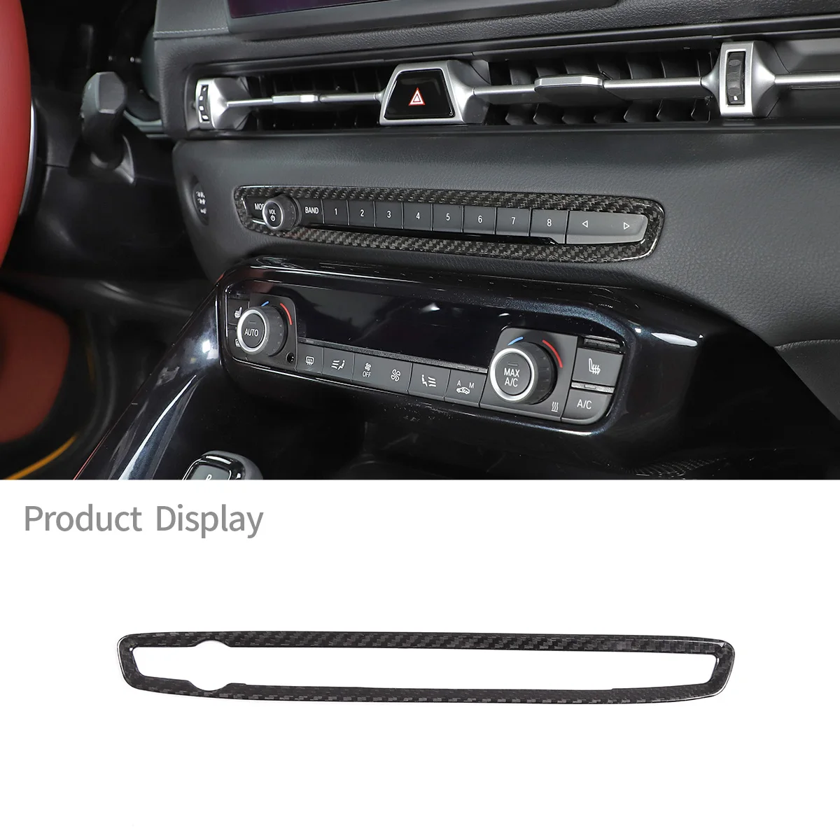 

For Toyota GR Supra A90 2019-2022 Real Carbon Fiber Car Center Control Volume Knob Cover Trim Panel Sticker Car Accessories